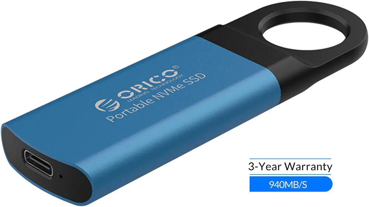 Main image of ORICO 256GB Extreme Portable External M.2 Nvme SSD Mini External Solid State Drive with NVMe Interface USB C 3.1 10Gbps Solid State Drive (GV100 Blue)