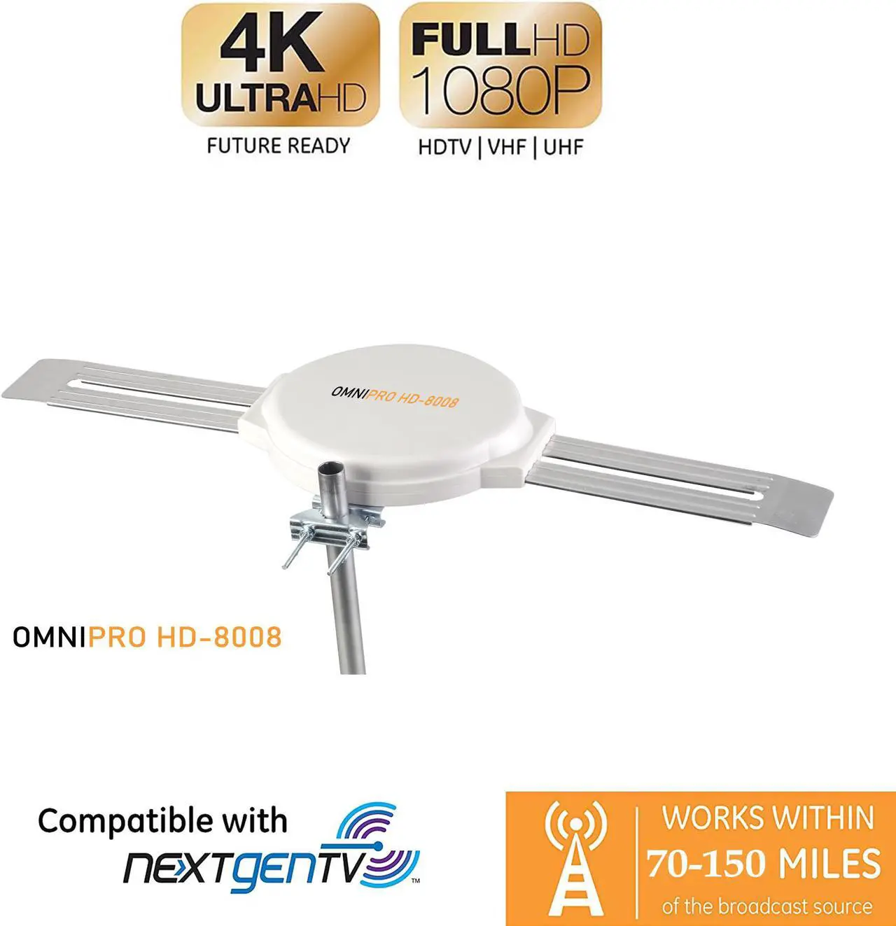 Alt view image 4 of 7 - HD-8008 OmniPro HD-8008 omni-directional HDTV Antenna