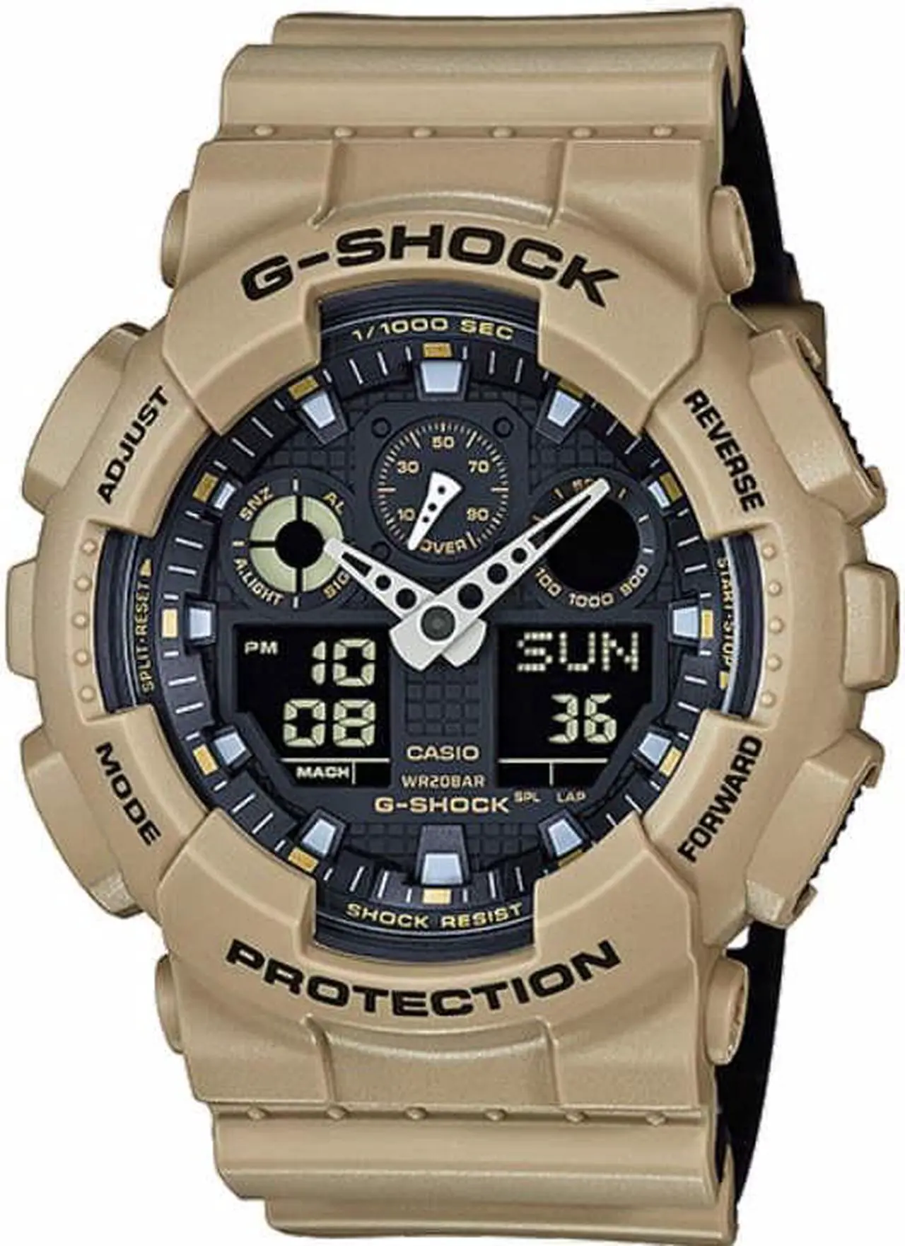 Main image of Casio G-Shock Sand Beige Digital Analog Watch GA100L-8A GA-100L-8ACR
