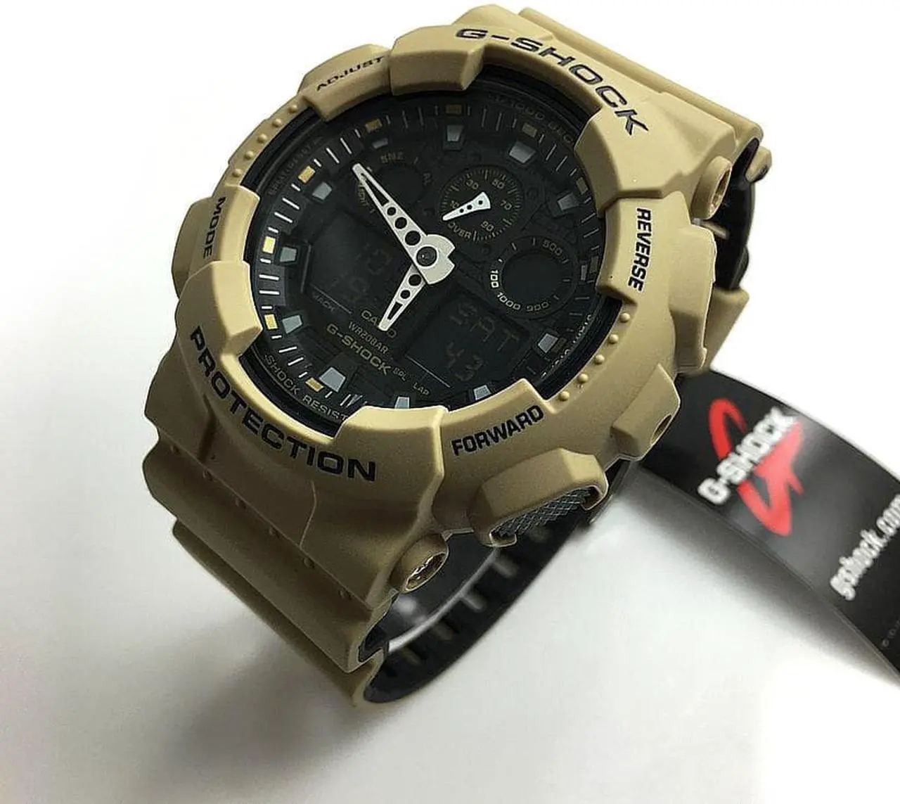 Alt view image 2 of 8 - Casio G-Shock Sand Beige Digital Analog Watch GA100L-8A GA-100L-8ACR