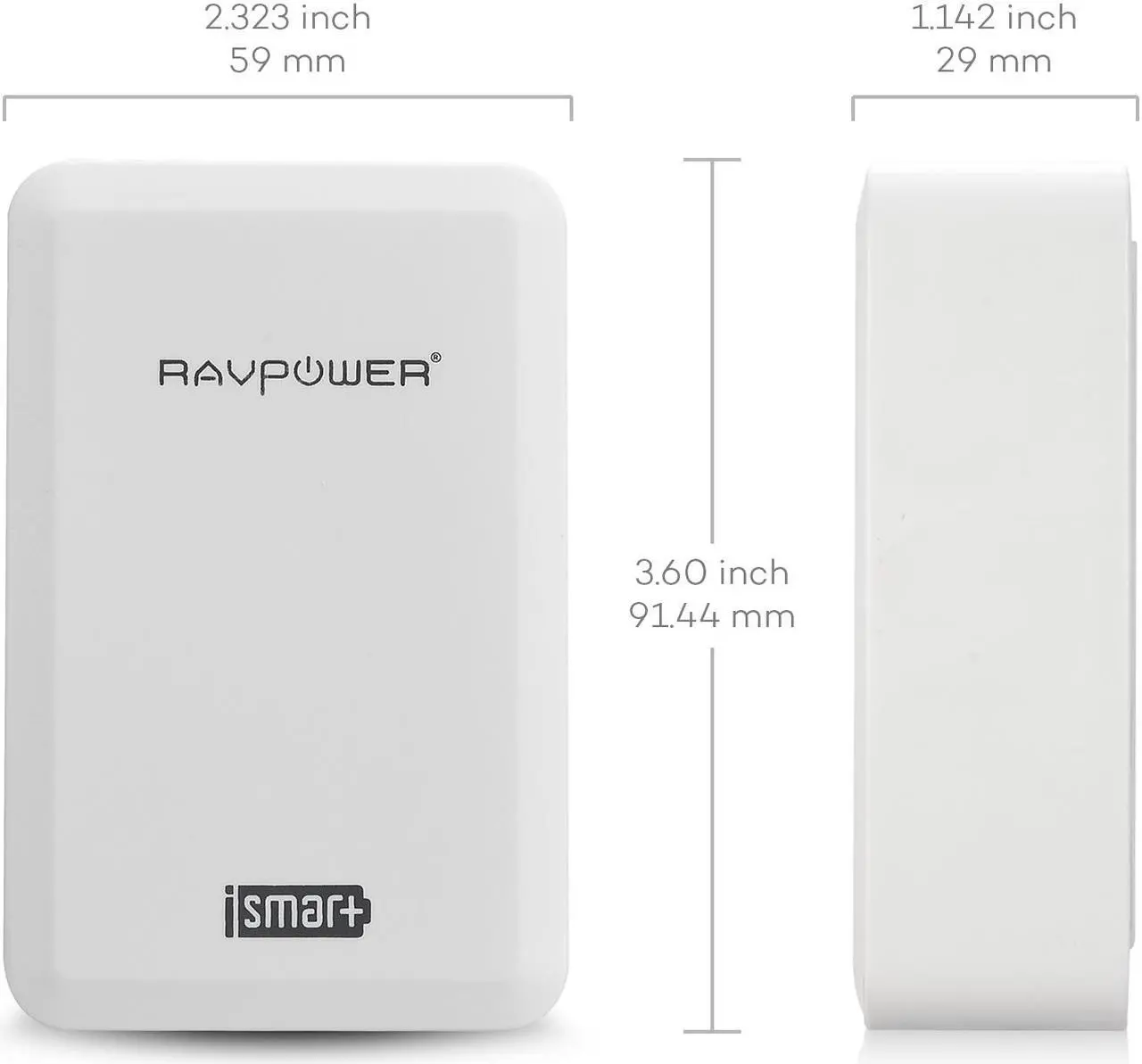 Alt view image 2 of 5 - RAVPower 40W/7.2A 4-Port iSmart USB Wall Charger / USB Desktop Rapid Charging Station for iPhone 6 plus, 6; iPad; Galaxy; Kindle; Nexus; Nokia Lumia; HTC; LG; External Battery Packs and More (White)