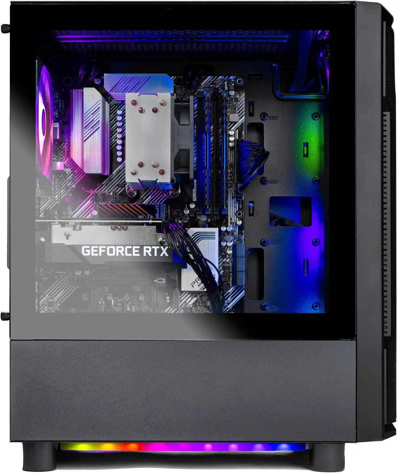 Alt view image 3 of 6 - Skytech Shadow Gaming PC Desktop  AMD Ryzen 5 3600 3.6 GHz, NVIDIA RTX 3060, 1TB NVME SSD, 16GB DDR4 RAM 3200, 600W GOLD PSU, 11AC Wi-Fi, Windows 11 Home 64-bit