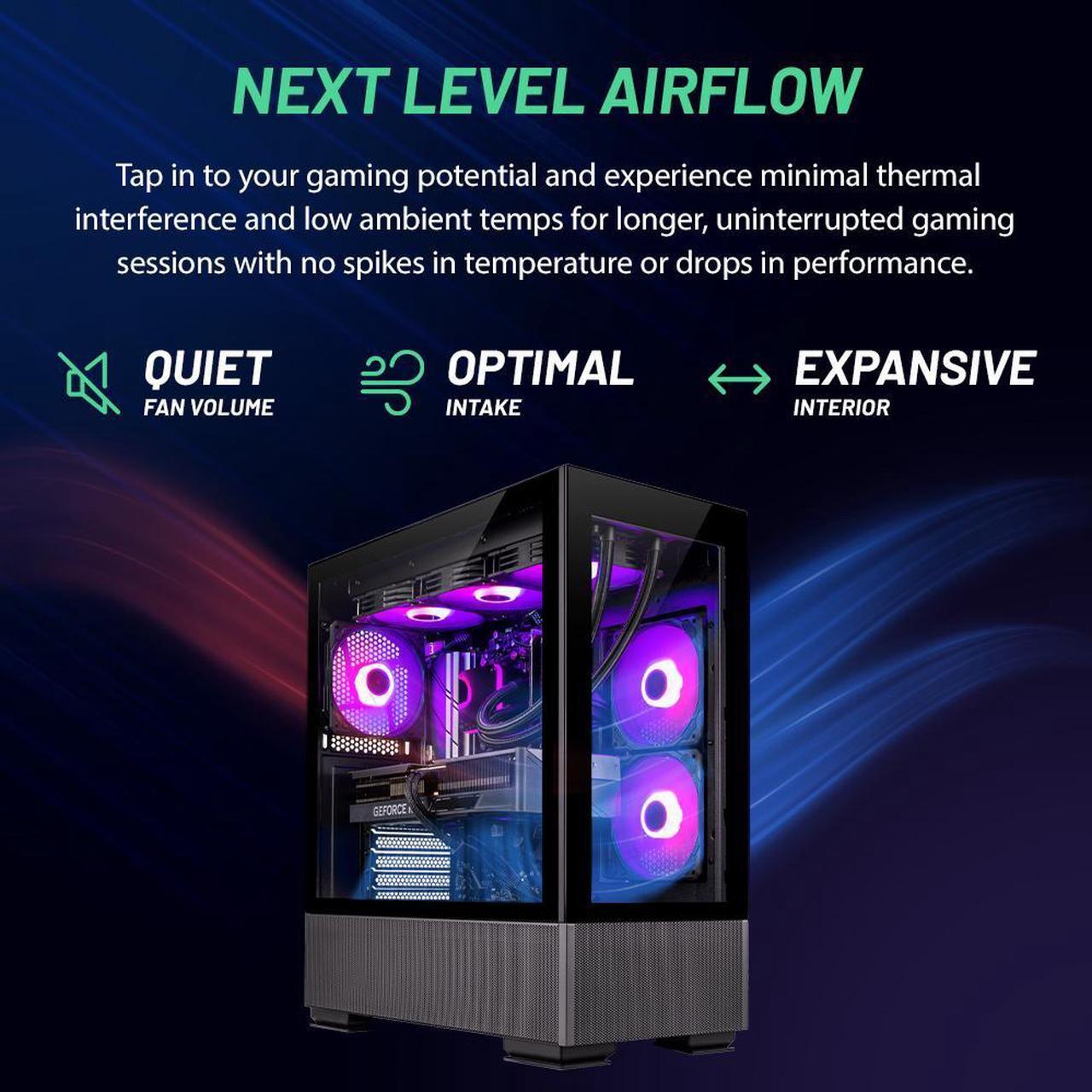Alt view image 6 of 7 - Skytech Azure 2 Gaming PC Desktop INTEL Core i9 13900K 3.0 GHz, NVIDIA RTX 4090, 1TB NVME Gen4 SSD, 32GB DDR5 RAM RGB, 1000W GOLD PCIE 5.0 PSU, 360mm AIO, 11AC Wi-Fi, Windows 11 Home 64-bit