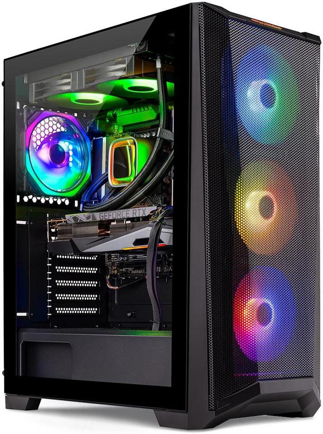 Skytech Chronos Gaming PC Desktop  AMD Ryzen 7 5700X 3.4 GHz, NVIDIA RTX 4060 Ti, 1TB NVME SSD, 16GB DDR4 RAM 3200, 650W GOLD PSU, 240mm AIO, 11AC Wi-Fi, Windows 11 Home 64-bit