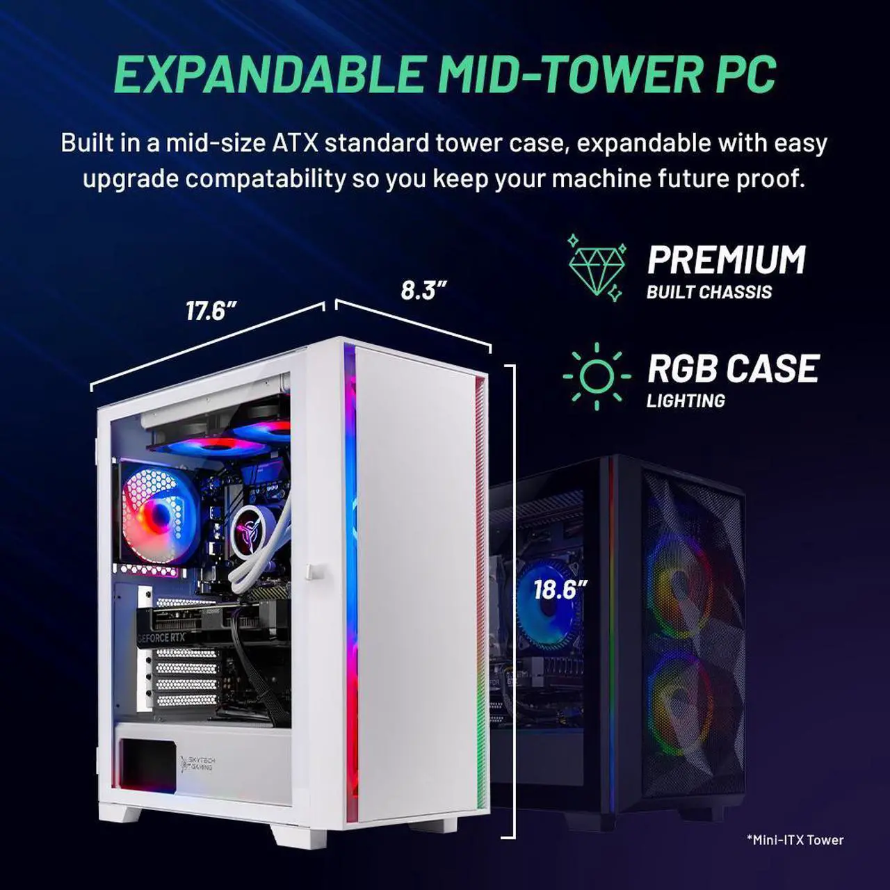 Alt view image 7 of 7 - Skytech Shiva Gaming PC, Intel i5 14400F 2.5 GHz, RTX 4070 Super, 1TB NVME, 32GB DDR5 RAM 5200, 650W GOLD PSU, Wi-Fi, Win 11 Home