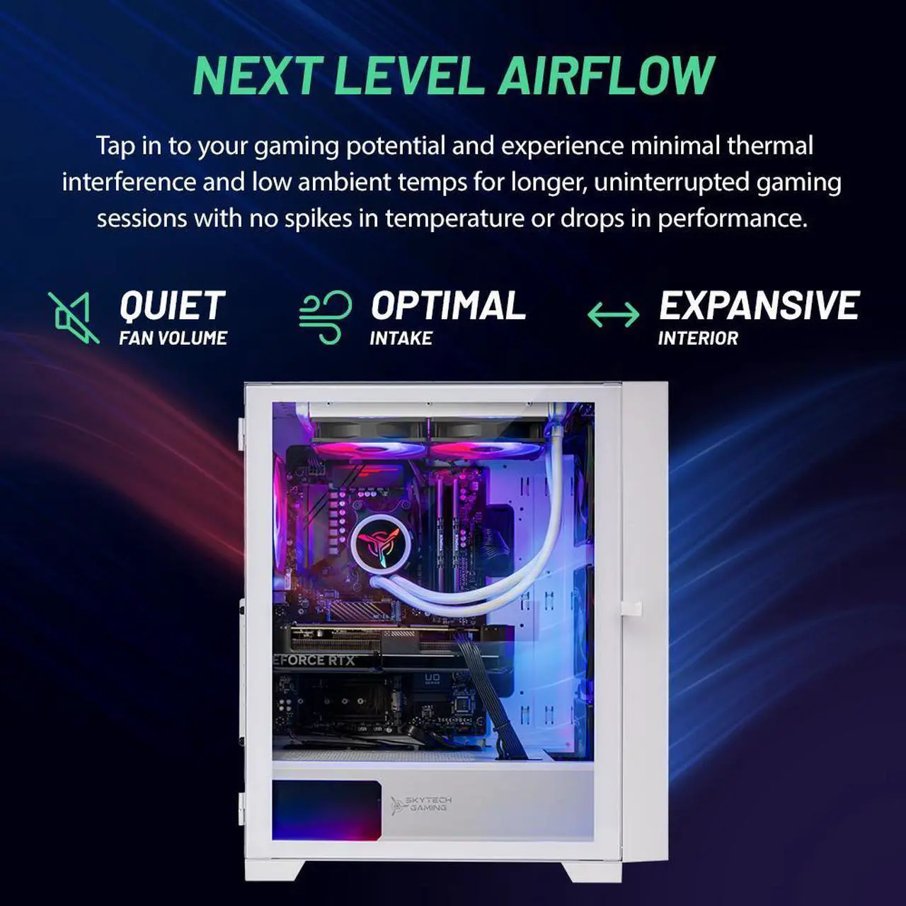 Alt view image 6 of 7 - Skytech Shiva Gaming PC, Intel i5 14400F 2.5 GHz, RTX 4070 Super, 1TB NVME, 32GB DDR5 RAM 5200, 650W GOLD PSU, Wi-Fi, Win 11 Home
