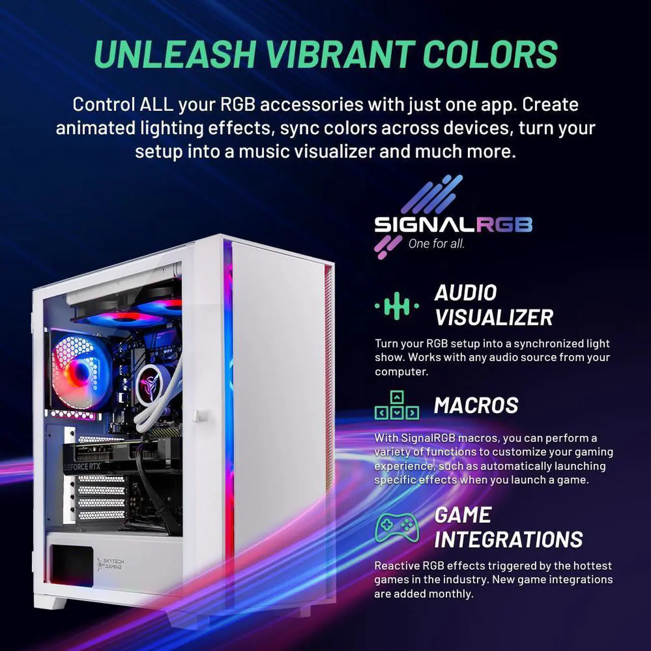 Alt view image 3 of 7 - Skytech Shiva Gaming PC, Intel i5 14400F 2.5 GHz, RTX 4070 Super, 1TB NVME, 32GB DDR5 RAM 5200, 650W GOLD PSU, Wi-Fi, Win 11 Home