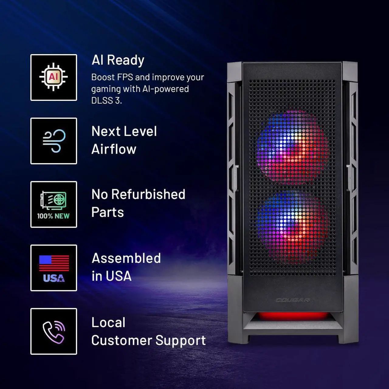 Alt view image 3 of 6 - Skytech Blaze Mini Gaming PC, Ryzen 7 5700 3.7 GHz (4.6GHz Turbo Boost), NVIDIA RTX 4060 Ti 8GB GDDR6X, 1TB NVME, 16GB DDR4 RAM 3200, 650W GOLD PSU, Wi-Fi, Win 11 Home