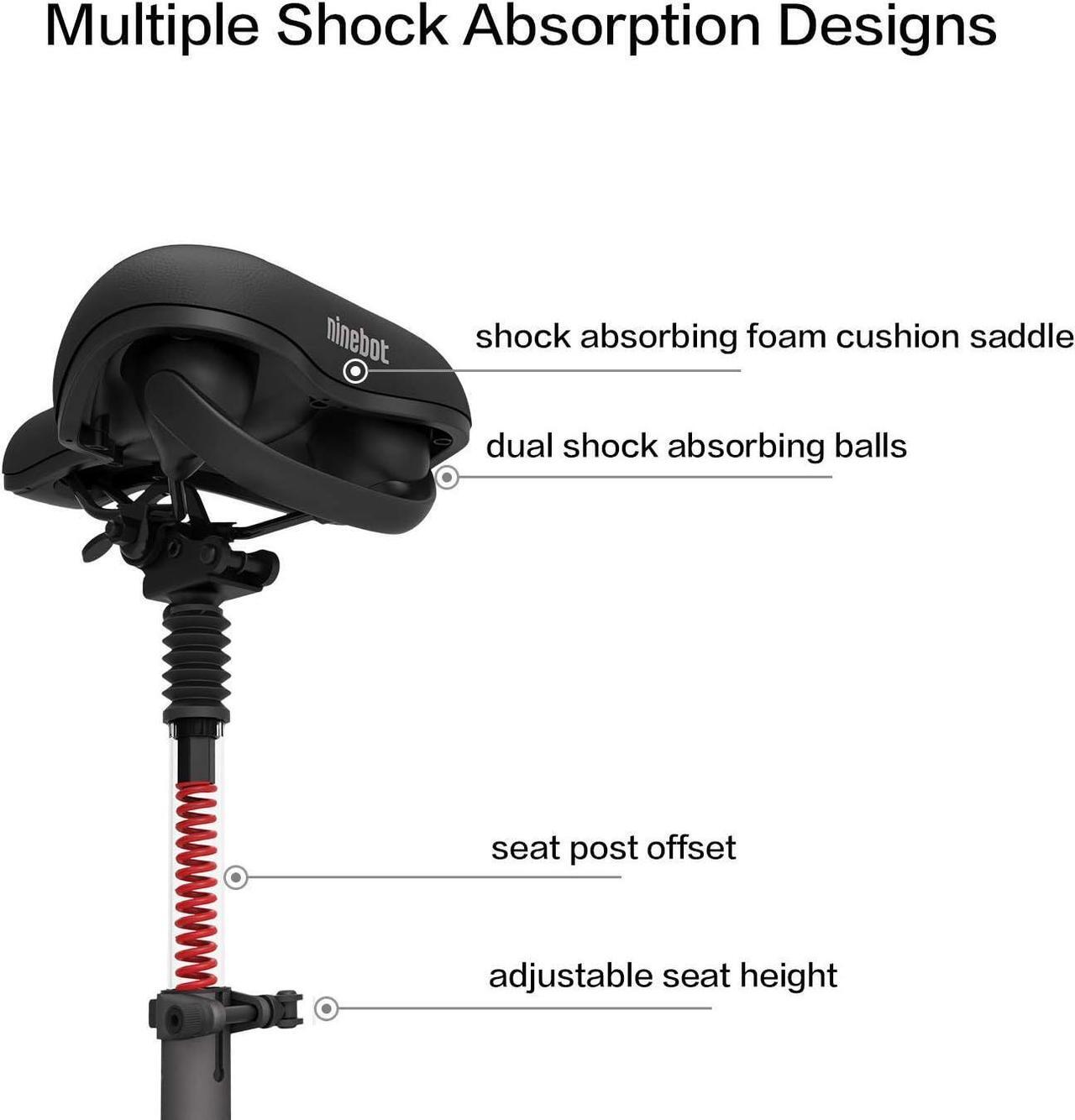 Alt view image 3 of 7 - Segway Ninebot E22+Seat Foldable Electric Scooter