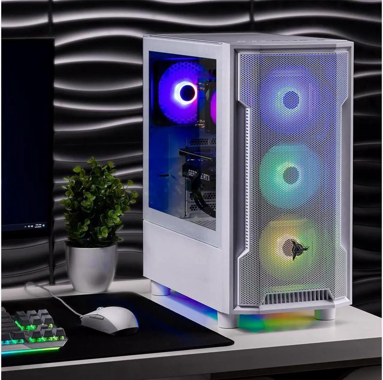 Alt view image 5 of 5 - Skytech Archangel Gaming PC Desktop, Ryzen 5 5600X 3.7 GHz (4.6GHz Turbo Boost), NVIDIA RTX 4060 8GB GDDR6X, 1TB SSD, 16GB DDR4 RAM 3200, 650W GOLD PSU, Wi-Fi, Win 11 Home