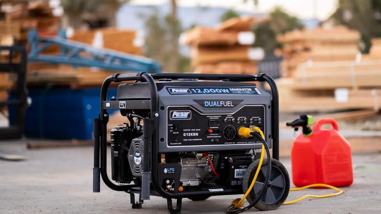 Alt view image 5 of 7 - Pulsar G12KBN-SG Heavy Duty Portable Dual Fuel Generator - 9500 Rated Watts & 12000 Peak Watts - Gas & LPG - Electric Start - Transfer Switch & RV Ready - CARB Compliant