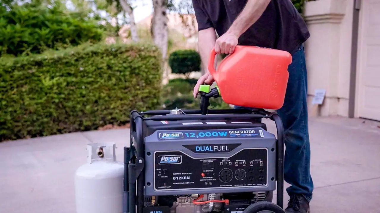 Alt view image 4 of 7 - Pulsar G12KBN-SG Heavy Duty Portable Dual Fuel Generator - 9500 Rated Watts & 12000 Peak Watts - Gas & LPG - Electric Start - Transfer Switch & RV Ready - CARB Compliant