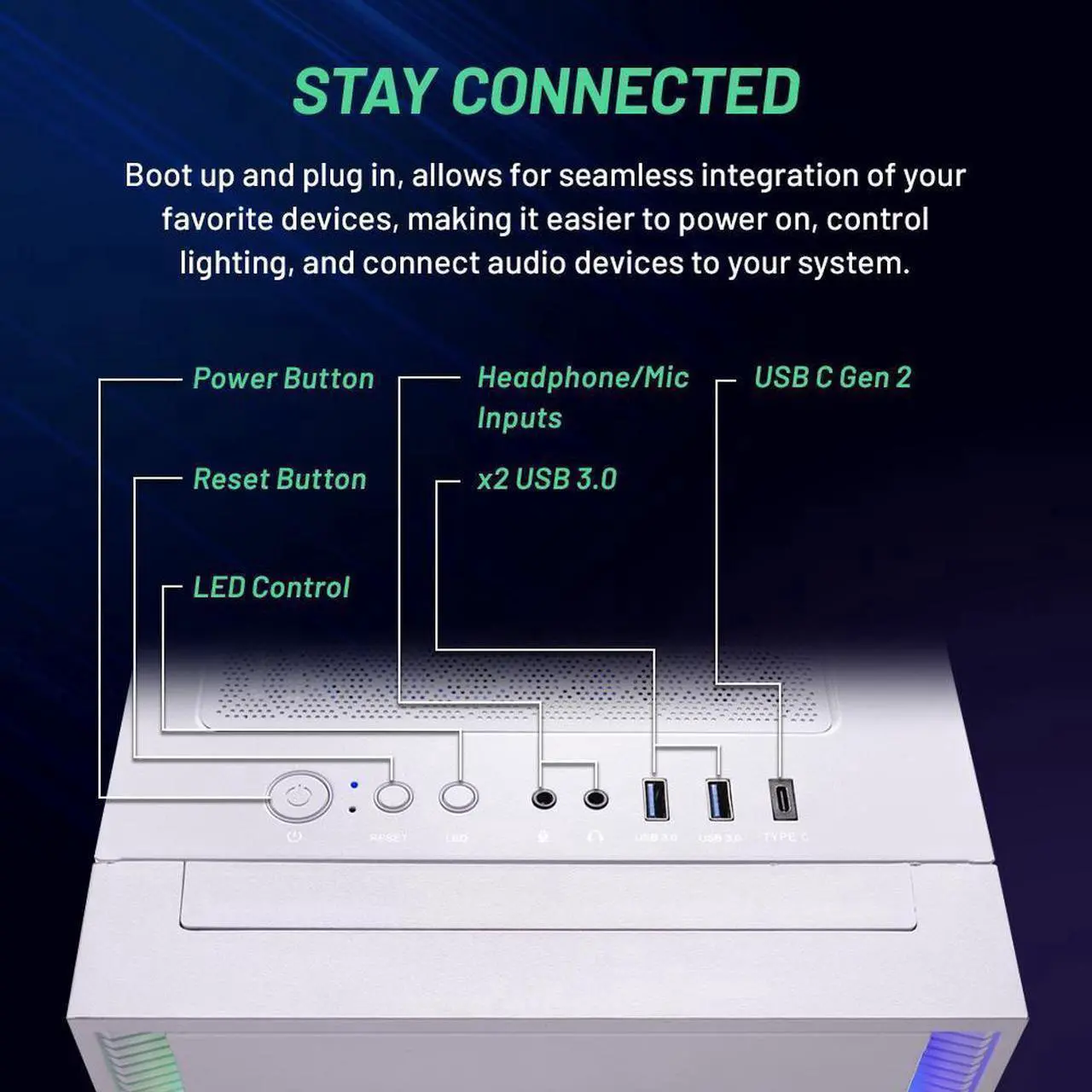 Alt view image 3 of 6 - Skytech Shiva Gaming PC Desktop, Intel i5 14400F 2.5 GHz (4.7GHz Turbo Boost), NVIDIA RTX 4070 Super 12GB GDDR6X, 2TB SSD, 32GB DDR5 RAM 5200 RGB, 650W GOLD PSU, 240mm ARGB AIO, Wi-Fi, Win 11 Home