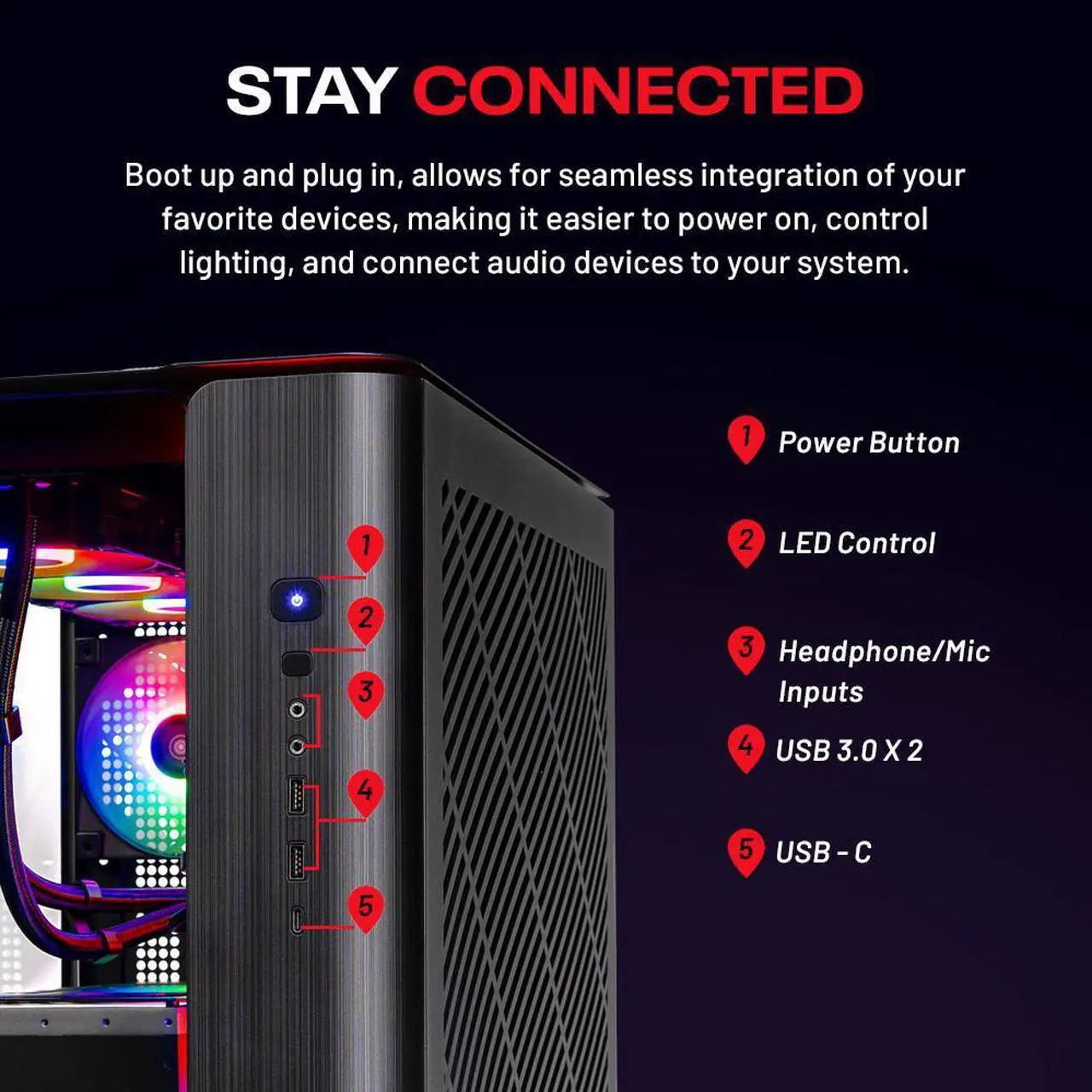 Alt view image 6 of 8 - Skytech King 95 Gaming PC Desktop, Ryzen 7 7800X3D 4.2 GHz (5GHz Turbo Boost), AMD RX 7800XT 16GB GDDR6, 1TB Gen4 SSD, 32GB DDR5 RAM 5600 RGB, 850W GOLD PSU, 360mm ARGB AIO , Wi-Fi, Win 11 Home