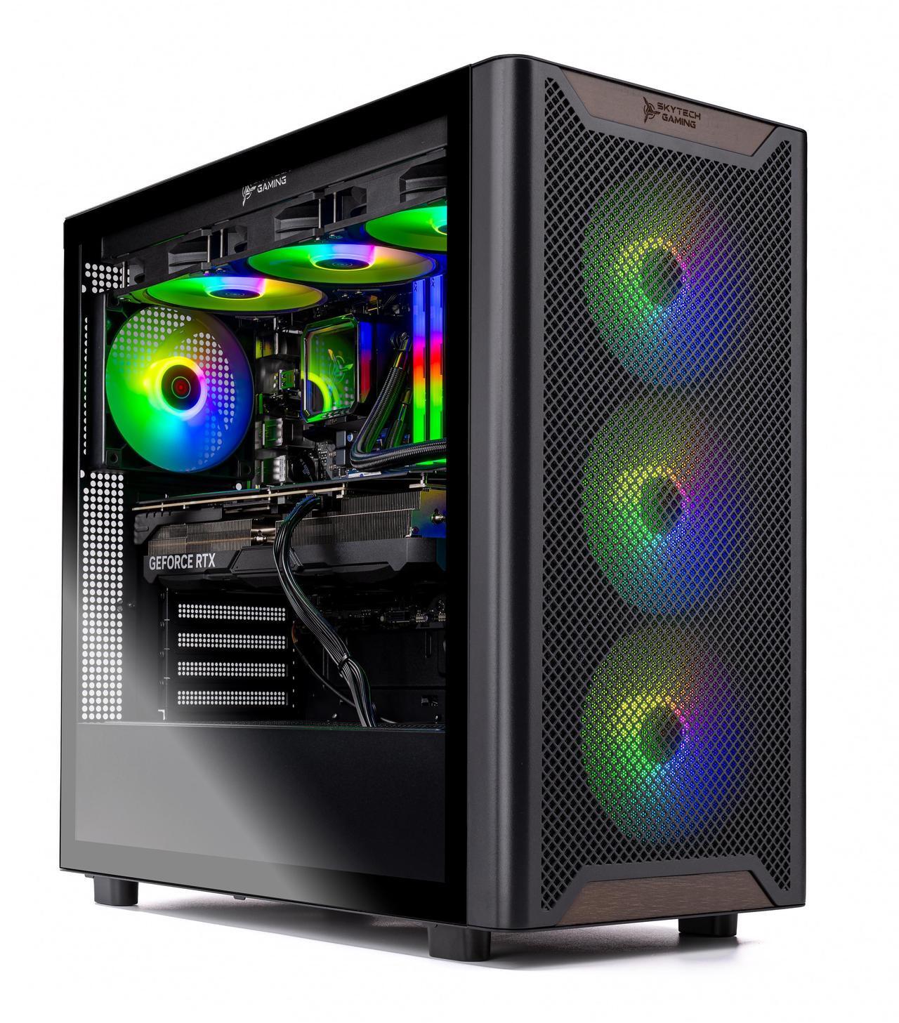 Alt view image 3 of 4 - Skytech Chronos Gaming PC Desktop, Ryzen 7 9700X 3.8 GHz (5.5GHz Turbo Boost), NVIDIA RTX 5070 12GB GDDR7, 1TB Gen4 SSD, 32GB DDR5 RAM 6000 RGB, 850W GOLD PSU, 360mm ARGB AIO , Wi-Fi, Win 11 Home