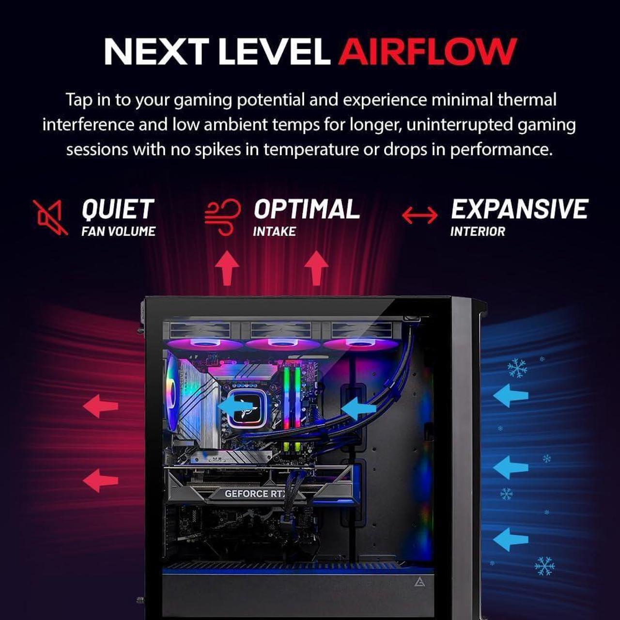 Alt view image 6 of 8 - Skytech Legacy Gaming PC Desktop, Ryzen 7 9800X3D 4.7 GHz (5.2 GHz Turbo), X670 Motherboard,NVIDIA RTX 5080 16GB GDDR7, 1TB Gen4 SSD, 32GB DDR5 6000, 1000W GOLD ATX 3.0, 360mm AIO , Wi-Fi, Win 11 Home