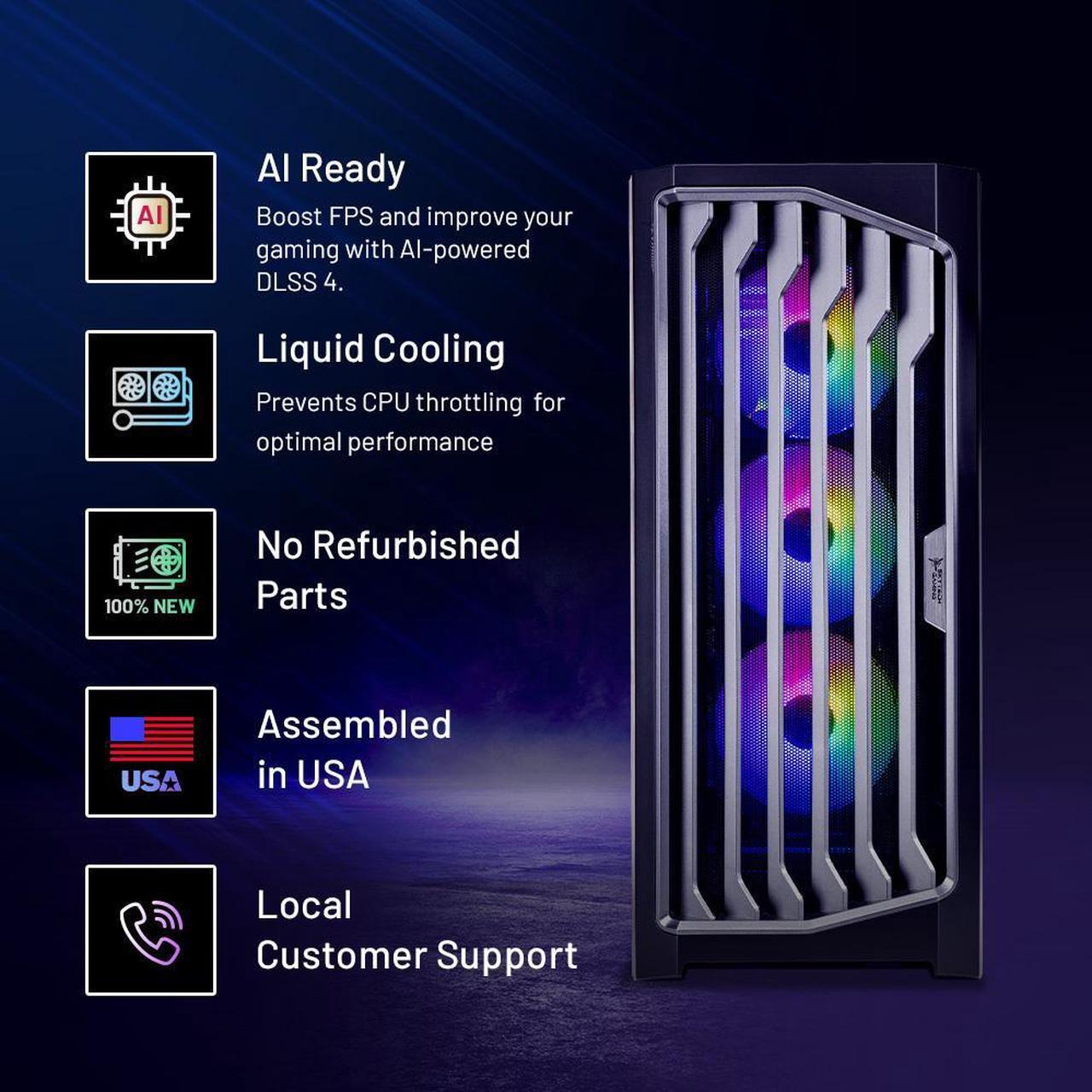 Alt view image 3 of 8 - Skytech Legacy Gaming PC Desktop, Ryzen 7 9800X3D 4.7 GHz (5.2 GHz Turbo), X670 Motherboard,NVIDIA RTX 5080 16GB GDDR7, 1TB Gen4 SSD, 32GB DDR5 6000, 1000W GOLD ATX 3.0, 360mm AIO , Wi-Fi, Win 11 Home