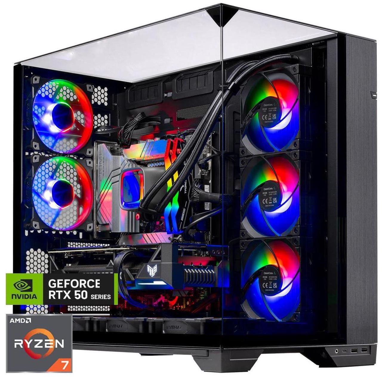 Main image of Skytech O11 Vision Gaming PC Desktop, Ryzen 7 7800X3D 4.2 GHz (5GHz Turbo), NVIDIA RTX 5070 Ti 16GB GDDR7, 1TB Gen4 SSD, 32GB DDR5 RAM 6000 RGB, 850W GOLD ATX 3.0 PSU, 360mm AIO , Wi-Fi, Win 11 Home