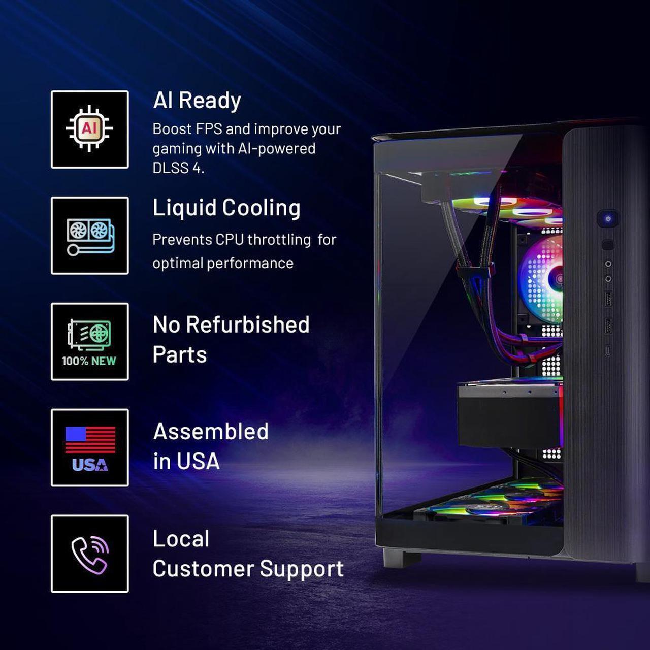 Alt view image 2 of 7 - Skytech King 95 Gaming PC Desktop, Ryzen 7 9700X 3.8 GHz (5.5GHz Turbo), NVIDIA RTX 5080 16GB, 2TB Gen4 NVMe SSD, 32GB DDR5 RAM 6000 RGB, 850W GOLD ATX 3 PSU, 360mm ARGB AIO , Wi-Fi, Win 11