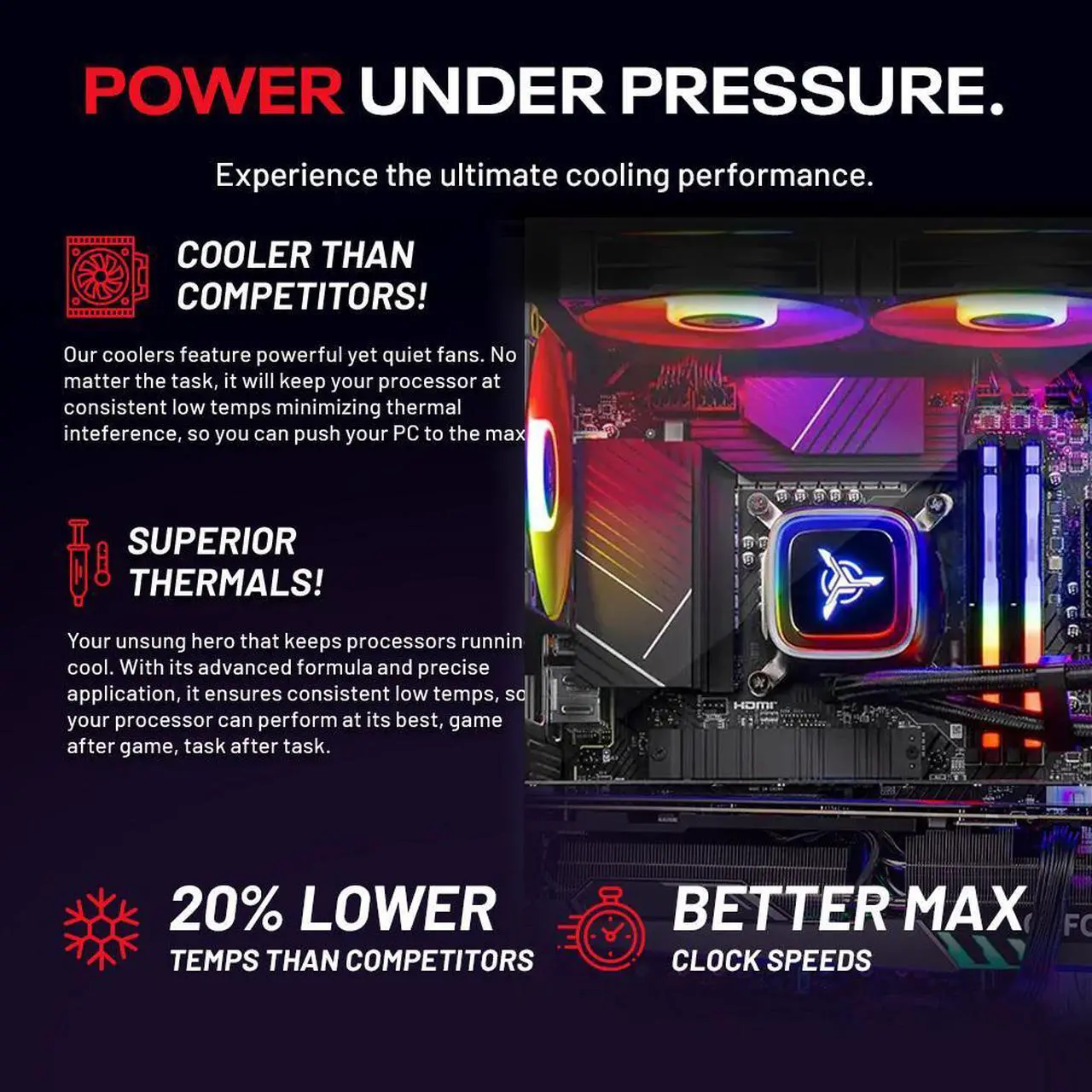 Alt view image 4 of 7 - Skytech King 95 Gaming PC Desktop, Ryzen 7 7700X 4.5 GHz (5.4GHz Turbo), NVIDIA RTX 5080 16GB, 2TB Gen4 NVMe SSD, 32GB DDR5 RAM 6000 RGB, 850W GOLD ATX 3 PSU, 360mm ARGB AIO , Wi-Fi, Win 11