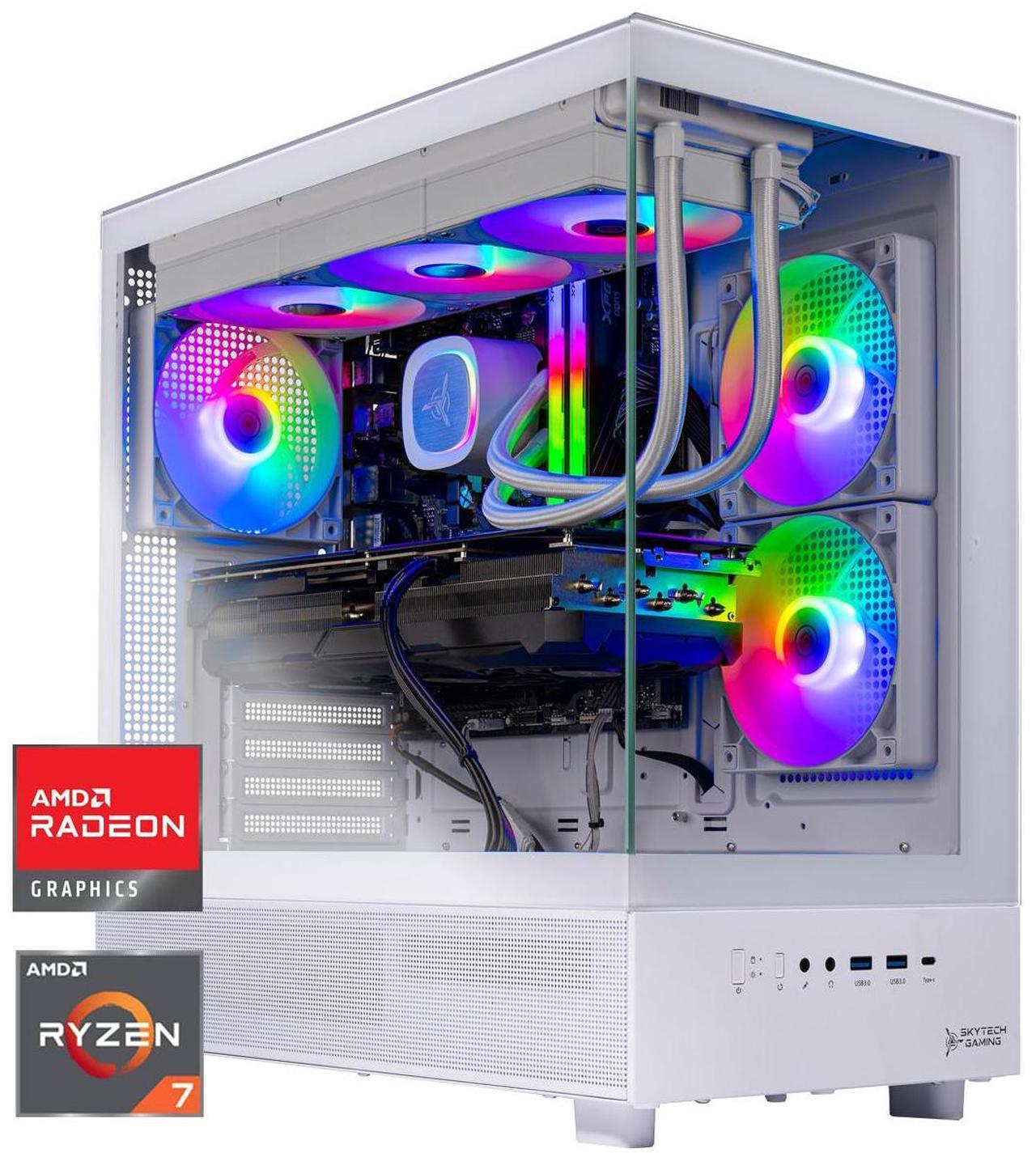 Main image of Skytech Azure Gaming PC Desktop, Ryzen 7 9800X3D 4.7 GHz (5.2 GHz Turbo Boost), AMD RX 9070 XT 16GB GDDR6, 2TB Gen4 NVME SSD, 32GB DDR5 RAM 6000 RGB, 1000W GOLD PSU, Wi-Fi, Win 11