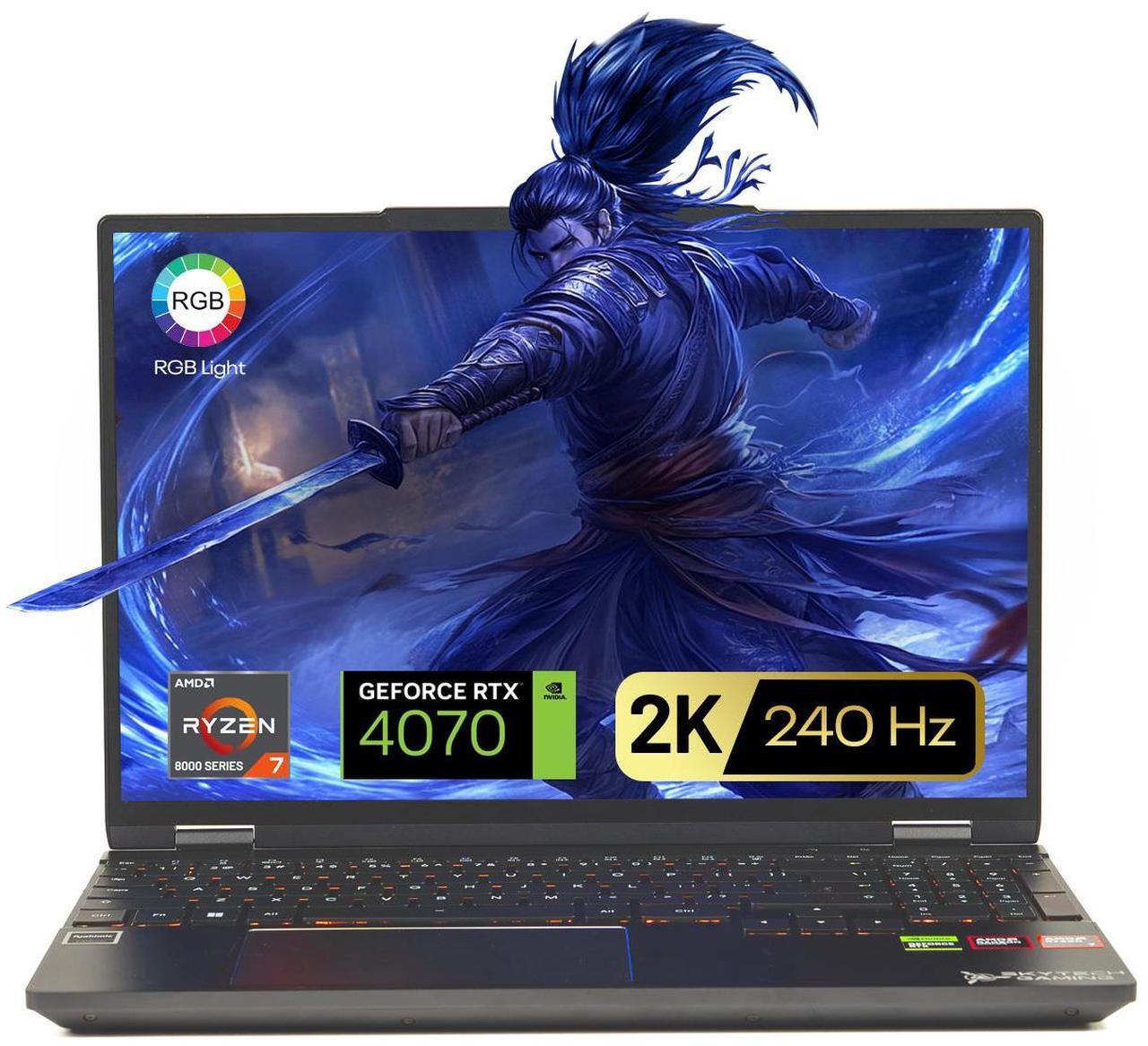 Main image of Skytech Gaming Noir 15.3"240Hz- AMD Ryzen 7 8845HS(5.1GHz Turbo Boost), NVIDIA GeForce RTX 4070 8GB, 15.3 QHD 240Hz Display, 16GB DDR5, 1TB PCIe SSD, Wi-Fi 6, Nahimic Audio, RGB Backlit KB, Windows 11