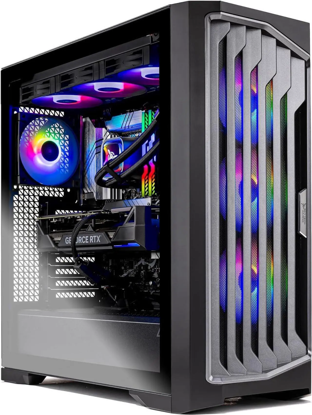 Main image of Skytech Legacy Gaming PC Desktop, Ultra 7 265K 3.9 GHz(5.4 GHz Turbo), Z890 MB,NVIDIA RTX 5070 Ti 16GB, 4TB Gen4 NVMe SSD, 32GB DDR5 RAM 6000 RGB, 1000W GOLD ATX 3 PSU, 360mm ARGB AIO , Wi-Fi, Win 11