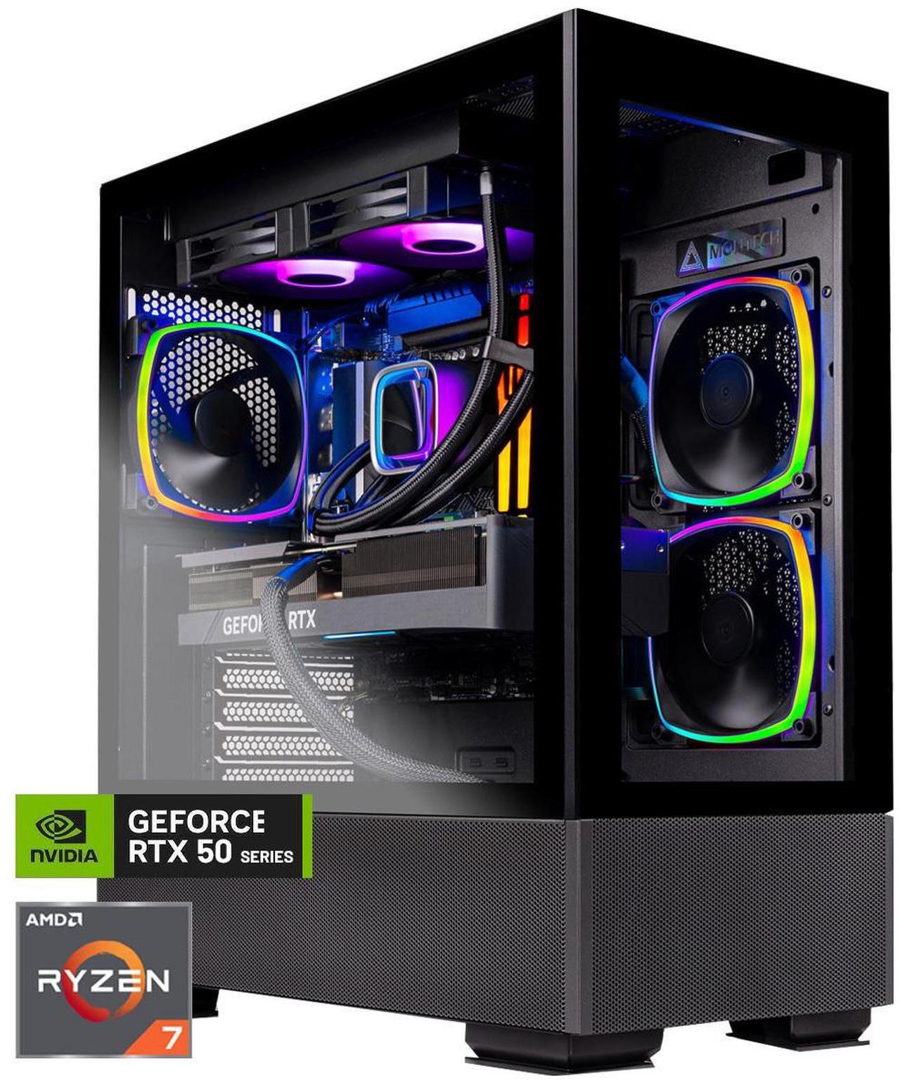 Alt view image 2 of 7 - Skytech Azure Gaming PC Desktop, Ryzen 7 7700X 4.5 GHz (5.4GHz Turbo), NVIDIA RTX 5060 Ti 16GB GDDR7, 2TB Gen4 NVMe SSD, 32GB DDR5 RAM RGB, 750W GOLD PSU, 360mm ARGB AIO , Wi-Fi, Win 11