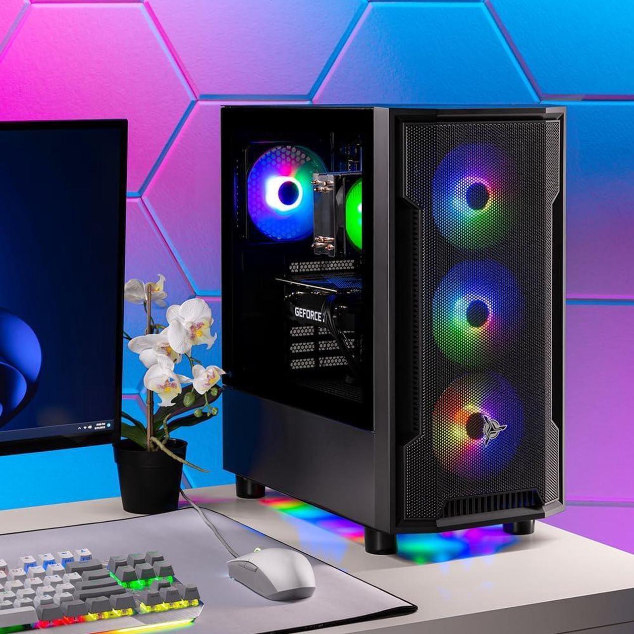 Alt view image 8 of 8 - Skytech Shadow Gaming PC Desktop, Ryzen 7 7700 3.8 GHz (5.3GHz Turbo), NVIDIA RTX 5060 Ti 16GB GDDR7, 2TB Gen4 NVMe SSD, 32GB DDR5 RAM RGB, 650W GOLD PSU, Wi-Fi, Win 11