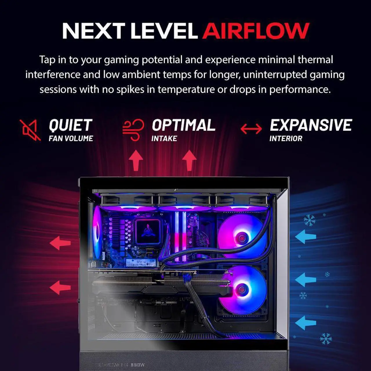 Alt view image 6 of 7 - Skytech Azure Gaming PC Desktop, Ryzen 7 7800X3D 4.2 GHz (5GHz Turbo), NVIDIA RTX 5060 Ti 16GB GDDR7, 1TB Gen4 NVMe SSD, 32GB DDR5 RAM, 850W GOLD ATX 3 PSU, 360mm ARGB AIO , Wi-Fi, Win 11,Montech XR