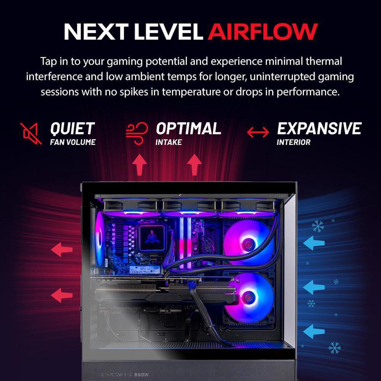 Alt view image 4 of 7 - Skytech Azure Gaming PC Desktop, Ryzen 7 7800X3D 4.2 GHz (5GHz Turbo), AMD RX 9070 XT 16GB, 2TB Gen4 NVMe SSD, 32GB DDR5 RAM 6000 RGB, 850W GOLD ATX 3 PSU, 360mm ARGB AIO , Wi-Fi, Win 11,Montech XR