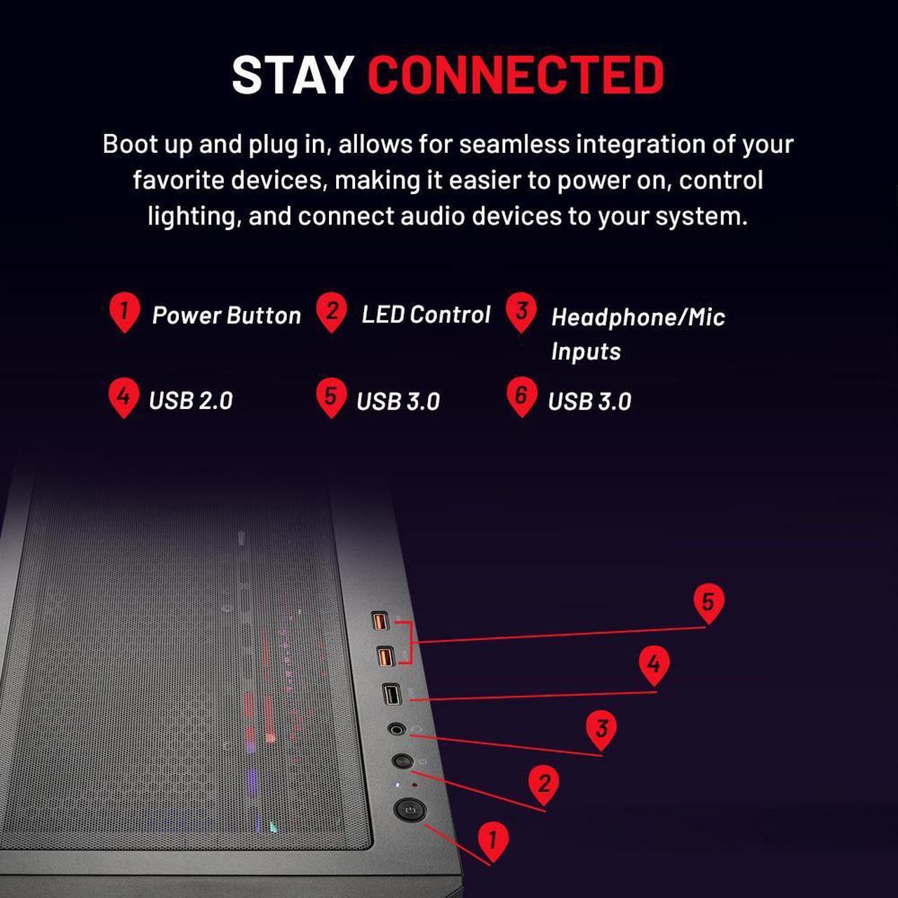 Alt view image 6 of 7 - Skytech Blaze4 Mini Gaming PC Desktop, Ryzen 7 7700 3.8 GHz (5.3GHz Turbo), NVIDIA RTX 5060 Ti 16GB, 1TB Gen4 NVMe SSD, 32GB DDR5 RAM 5200 RGB, 650W GOLD PSU, Wi-Fi, Win 11