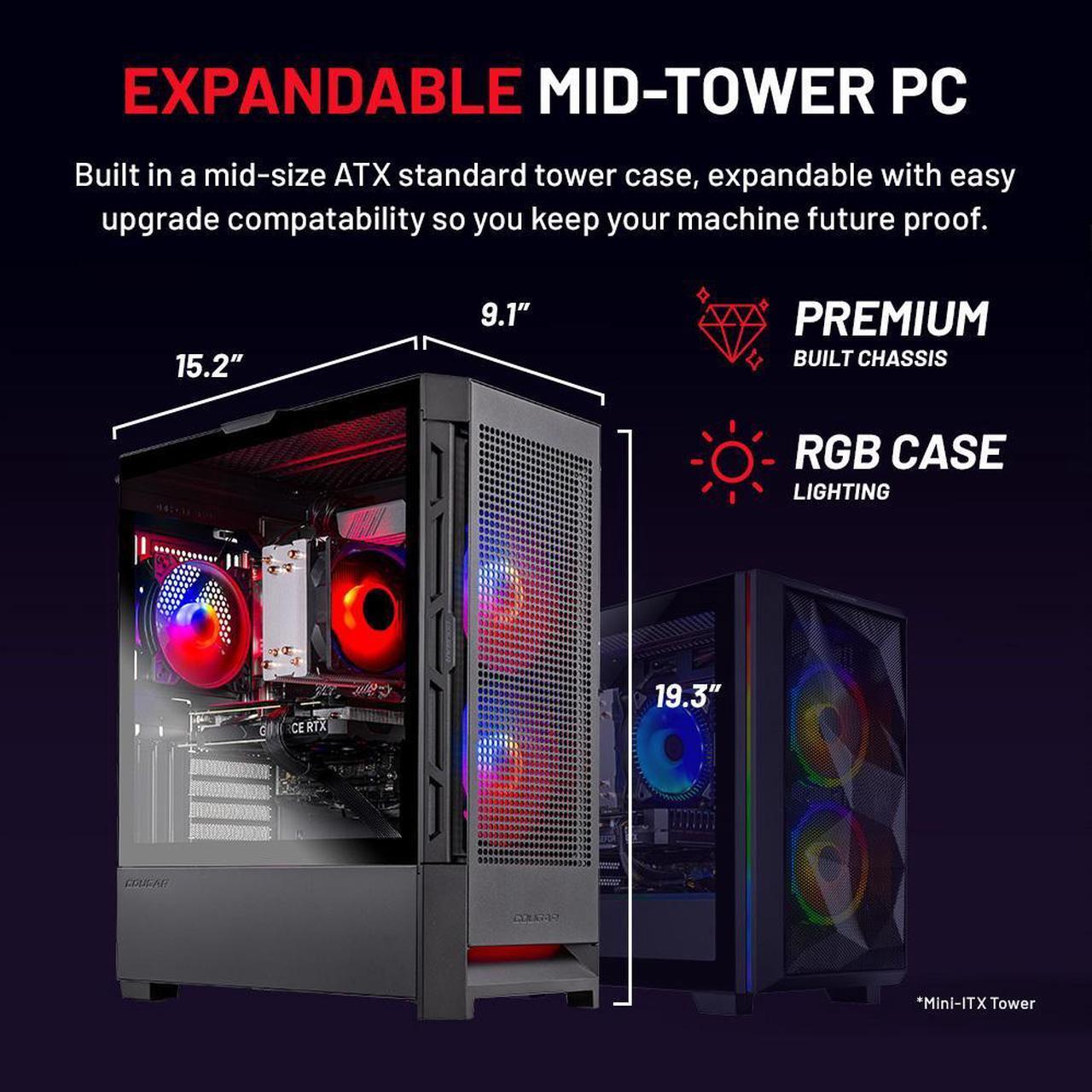 Alt view image 3 of 7 - Skytech Blaze4 Mini Gaming PC Desktop, Ryzen 7 7700 3.8 GHz (5.3GHz Turbo), NVIDIA RTX 5060 Ti 16GB, 1TB Gen4 NVMe SSD, 32GB DDR5 RAM 5200 RGB, 650W GOLD PSU, Wi-Fi, Win 11