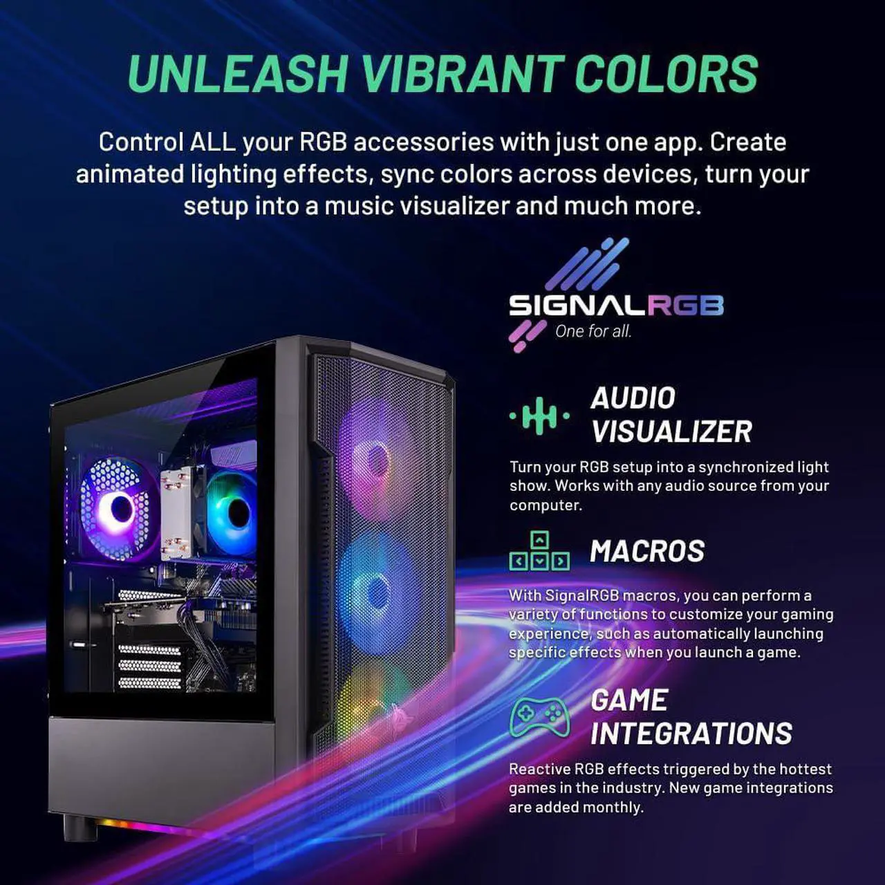 Alt view image 3 of 7 - Skytech Shadow Gaming PC Desktop, Intel i5 14400F 2.5 GHz (4.7GHz Turbo), NVIDIA RTX 5060 8GB, 1TB NVMe SSD, 16GB DDR5 RAM 6000, 650W GOLD PSU, Wi-Fi, Win 11