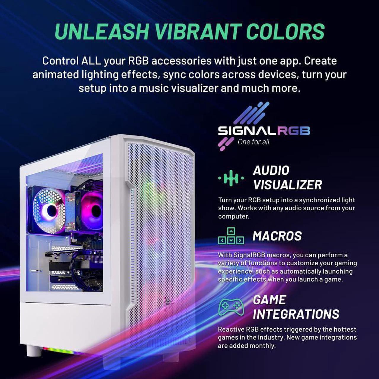 Alt view image 4 of 7 - Skytech Archangel Gaming PC Desktop, Ryzen 5 9600X 3.9 Ghz (5.4GHz Turbo), NVIDIA RTX 5060 8GB, 1TB NVMe SSD, 32GB DDR5 RAM 5200 RGB, 650W GOLD PSU, Wi-Fi, Win 11
