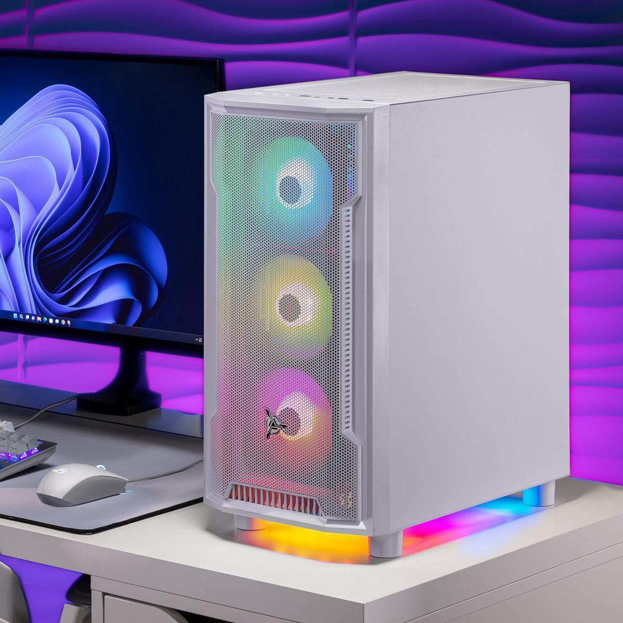 Alt view image 7 of 7 - Skytech Archangel Gaming PC Desktop, Ryzen 5 9600X 3.9 Ghz (5.4GHz Turbo), AMD RX 9060 XT 8GB, 1TB Gen4 NVMe SSD, 16GB DDR5 RAM 6000, 650W GOLD PSU, Wi-Fi, Win 11 |