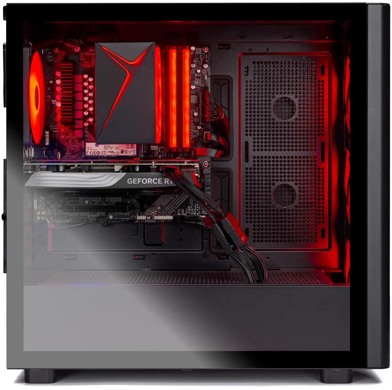 Alt view image 4 of 6 - Skytech Chronos 3 Gaming PC Desktop, Ryzen 7 7700 3.8 GHz (5.3GHz Turbo), AMD RX 9060 XT 8GB, 1TB Gen4 NVMe SSD, 32GB DDR5 RAM 5200 RGB, 650W GOLD PSU, Wi-Fi, Win 11,Montech XR Wood