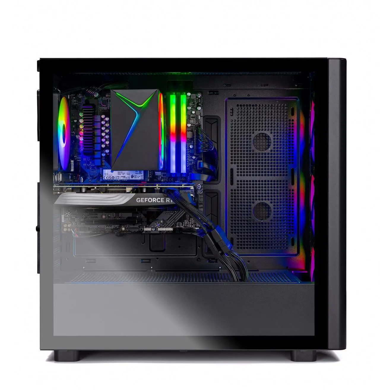 Alt view image 3 of 6 - Skytech Chronos 3 Gaming PC Desktop, Ryzen 7 7700 3.8 GHz (5.3GHz Turbo), AMD RX 9060 XT 8GB, 1TB Gen4 NVMe SSD, 32GB DDR5 RAM 5200 RGB, 650W GOLD PSU, Wi-Fi, Win 11,Montech XR Wood