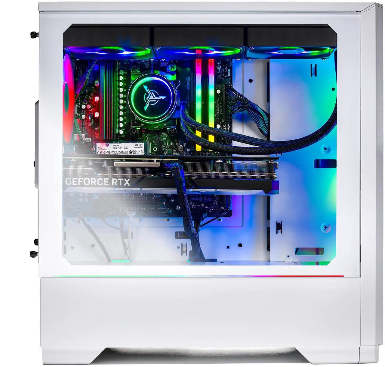 Alt view image 3 of 6 - Skytech Eclipse Lite Gaming PC Desktop, Ryzen 7 9700X 3.8 GHz (5.5GHz Turbo), AMD RX 9060 XT 8GB, 1TB Gen4 NVMe SSD, 32GB DDR5 RAM 5200 RGB, 650W GOLD PSU, 360mm ARGB AIO , Wi-Fi, Win 11