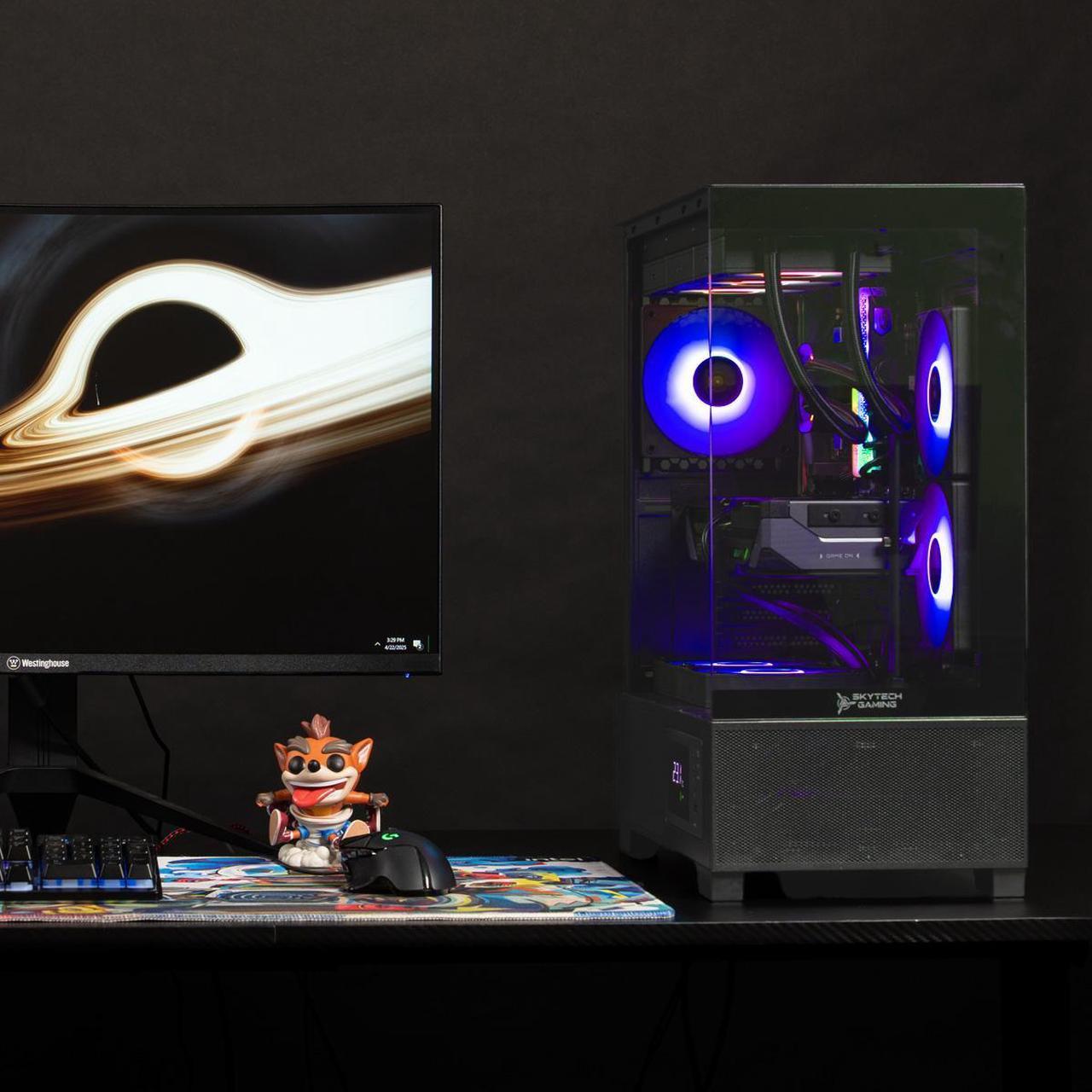 Alt view image 7 of 7 - Skytech Azure 3 Plus Gaming PC Desktop, Ryzen 9 9900X3D 4.4 GHz (5.5GHz Turbo), NVIDIA RTX 5070 Ti 16GB, 1TB Gen4 NVMe SSD, 64GB DDR5 RAM 5600 RGB, 850W GOLD ATX 3 PSU, 360mm ARGB AIO , Wi-Fi, Win 11