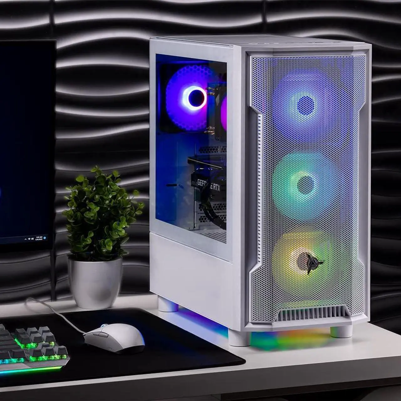 Alt view image 7 of 7 - Skytech Archangel Gaming PC Desktop, Ryzen 7 7700 3.8 GHz (5.3GHz Turbo), NVIDIA RTX 5070 12GB, 1TB NVMe SSD, 32GB DDR5 RAM RGB, 850W GOLD PSU, Wi-Fi, Win 11