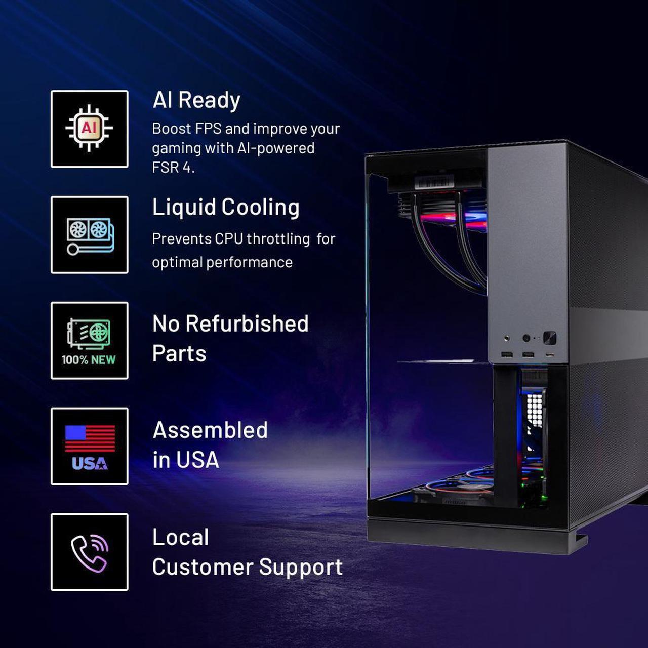 Alt view image 2 of 6 - Skytech Viper Gaming PC Desktop, Ryzen 7 7800X3D 4.2 GHz (5GHz Turbo), AMD RX 9070 XT 16GB, 1TB Gen4 NVMe SSD, 32GB DDR5 6000, 850W GOLD ATX 3, 360mm ARGB AIO , Wi-Fi, Win 11,GEOMETRICFUTURE Model 5