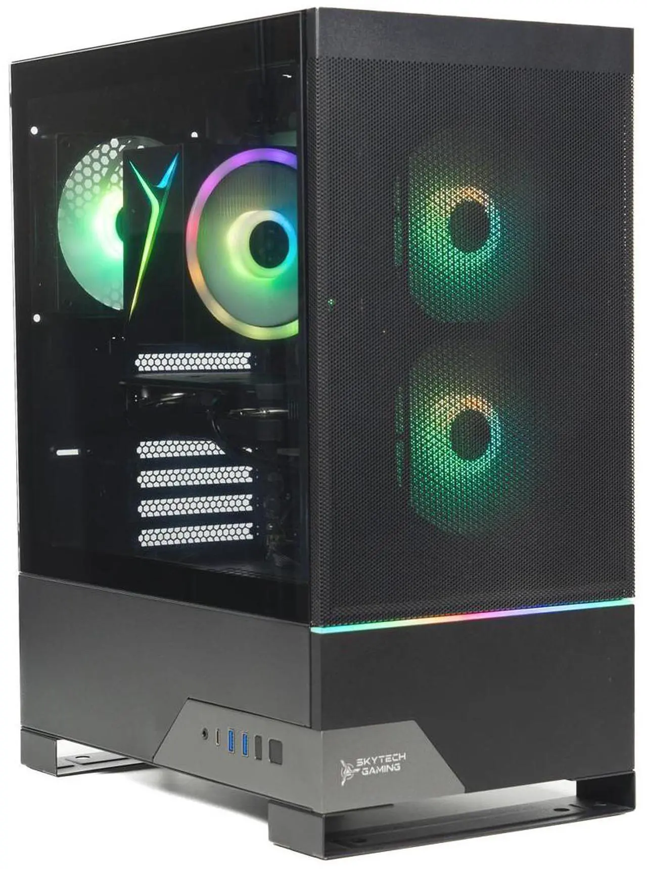 Alt view image 3 of 7 - Skytech Gaming Nebula 2 Desktop PC, Ryzen 5 9600X 3.9 Ghz (5.4GHz Turbo), AMD RX 9060 XT 8GB, 1TB Gen4 NVMe SSD, 16GB DDR5 RAM 6000, 650W GOLD PSU, Wi-Fi, Win 11