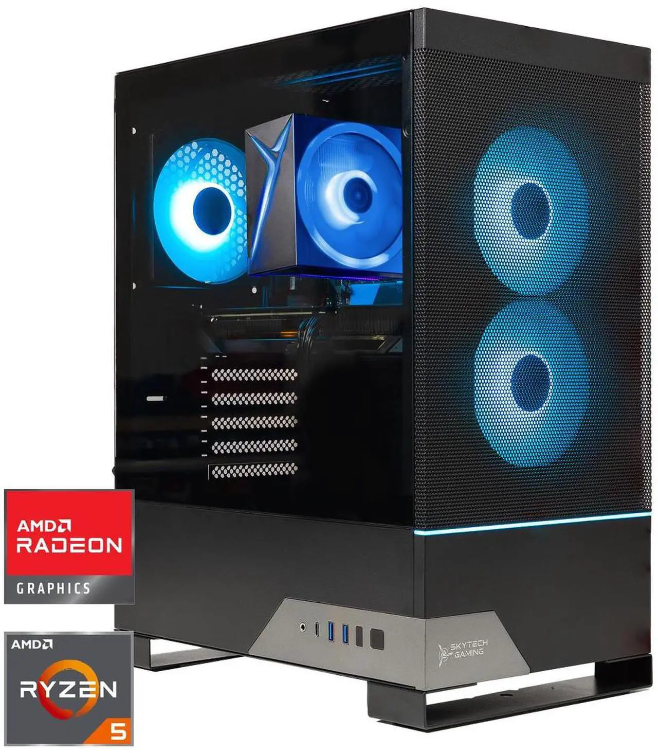 Main image of Skytech Gaming Nebula 2 Desktop PC, Ryzen 5 9600X 3.9 Ghz (5.4GHz Turbo), AMD RX 9060 XT 8GB, 1TB Gen4 NVMe SSD, 16GB DDR5 RAM 6000, 650W GOLD PSU, Wi-Fi, Win 11