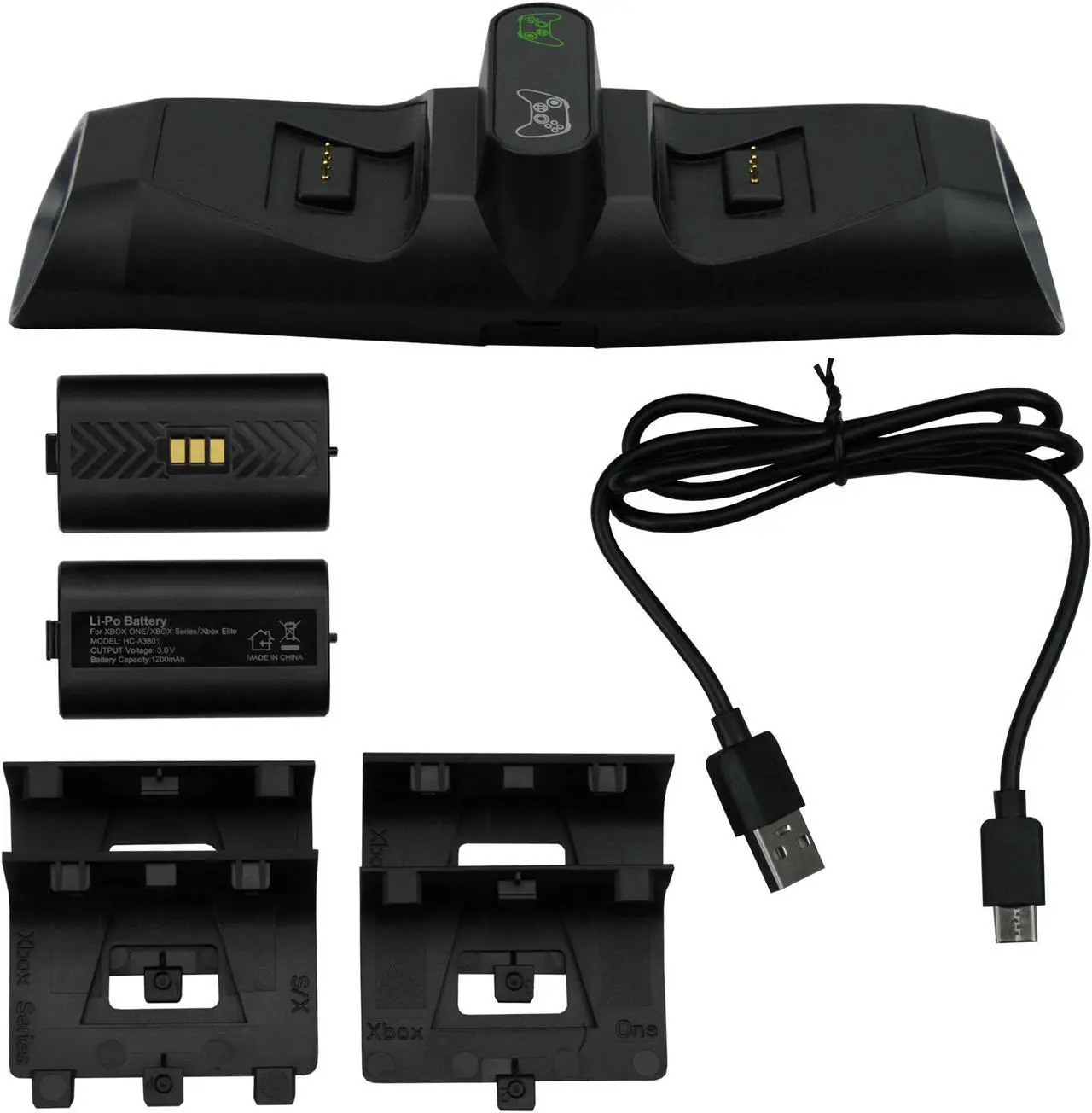 Main image of Banshee Controller Charger Station with 2 Pack of 1200mAh Rechargeable Batteries for Xbox Series X, Xbox-one, Xbox-one S/X, Xbox Elite Controller, Charging Dock with 4 Pack of Covers