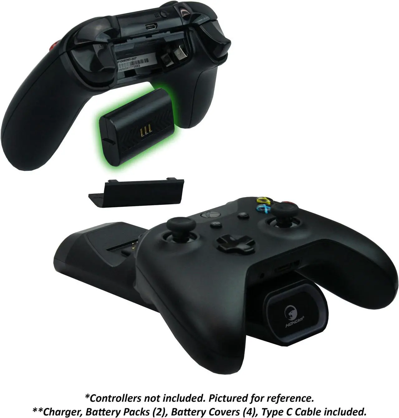 Alt view image 3 of 5 - Banshee Controller Charger Station with 2 Pack of 1200mAh Rechargeable Batteries for Xbox Series X, Xbox-one, Xbox-one S/X, Xbox Elite Controller, Charging Dock with 4 Pack of Covers