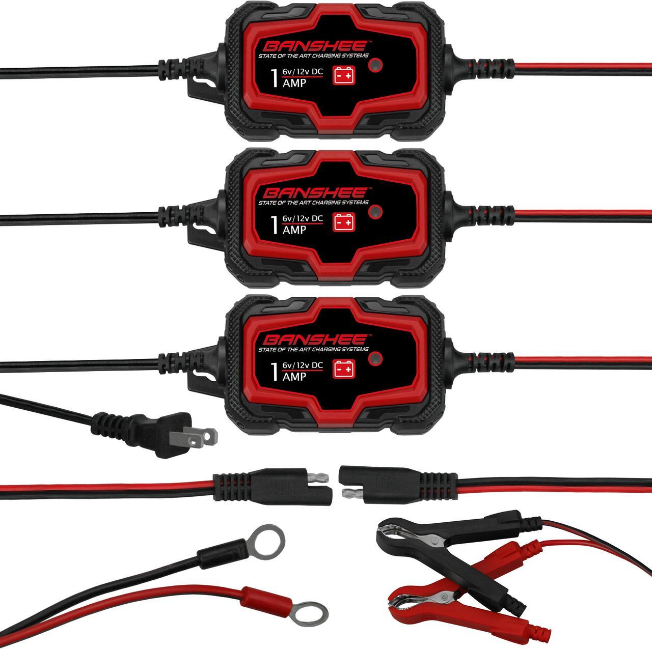 Main image of 6V & 12V Automatic Battery Charger Trickle Charger Car Battery Maintainer 3-pack