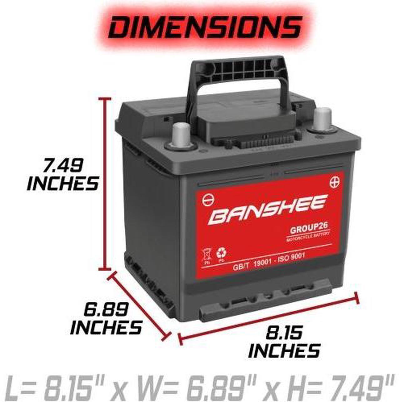 Alt view image 4 of 5 - Banshee Group 26 Battery 12V 45Ah 540CCA  AGM Starting Battery  Fits Polaris RZR XP 4 1000 EPS 2015-14  Maintenance-Free, High-Cranking Starting Power for Off-Road & Utility Vehicles