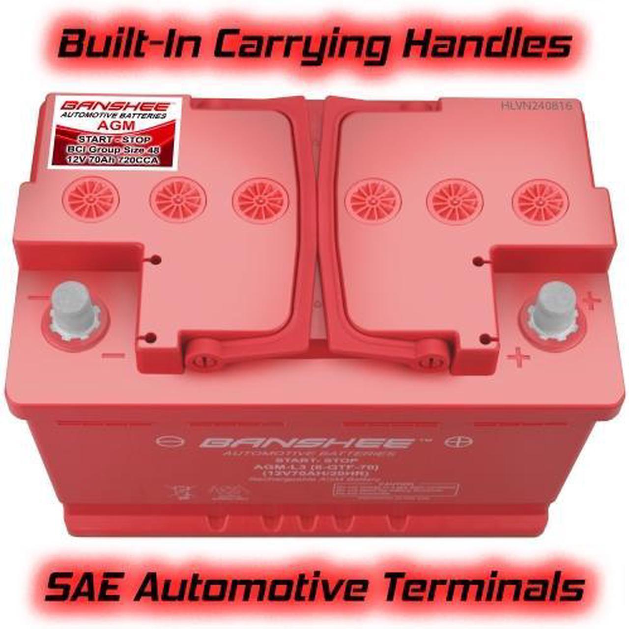 Alt view image 5 of 7 - Premium Banshee AGM Battery  Group 48 (LN3/H6) 12V, Long Life, 720 CCA
