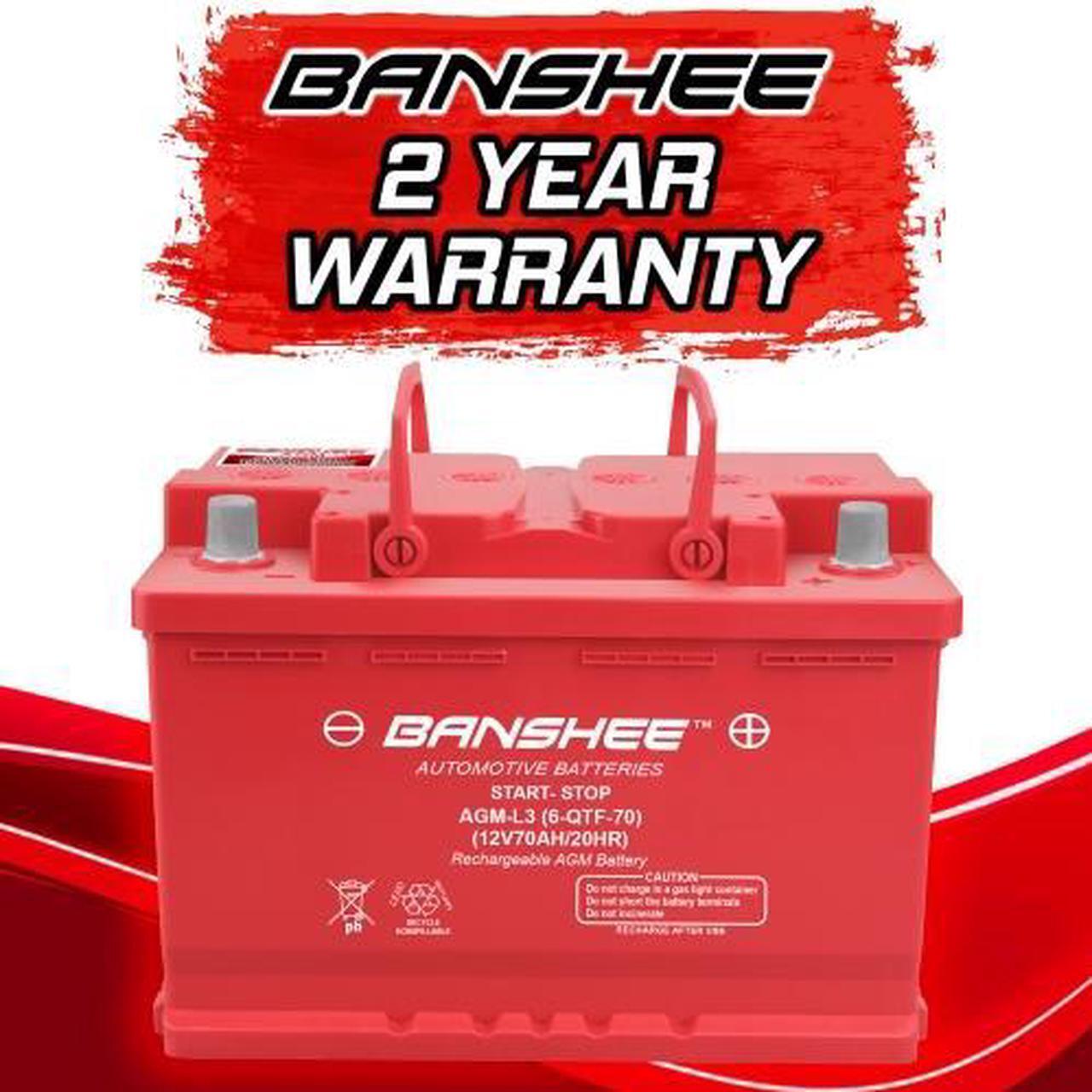Alt view image 2 of 7 - Premium Banshee AGM Battery  Group 48 (LN3/H6) 12V, Long Life, 720 CCA